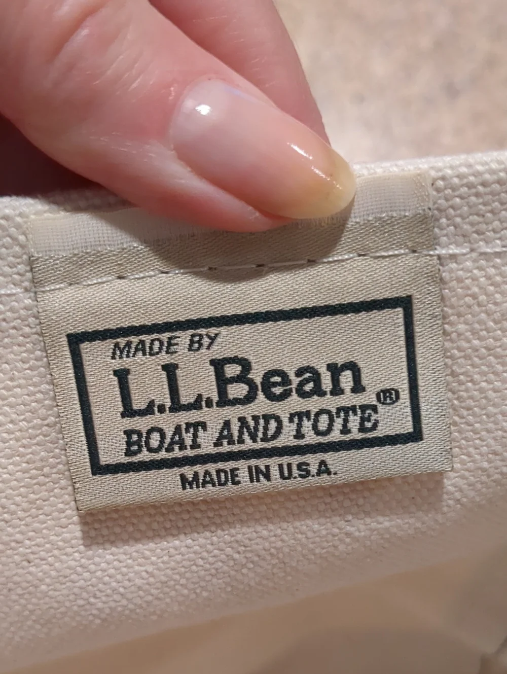 LL Bean Boat and Tote Small Open Top Navy Blue Vitalius Real Estate Logo
